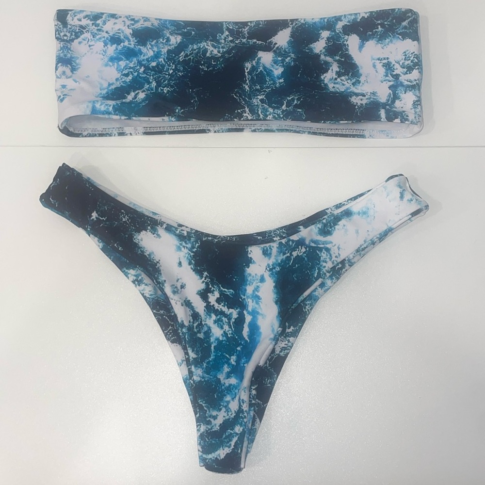 ocean strapless 2 piece swimsuit